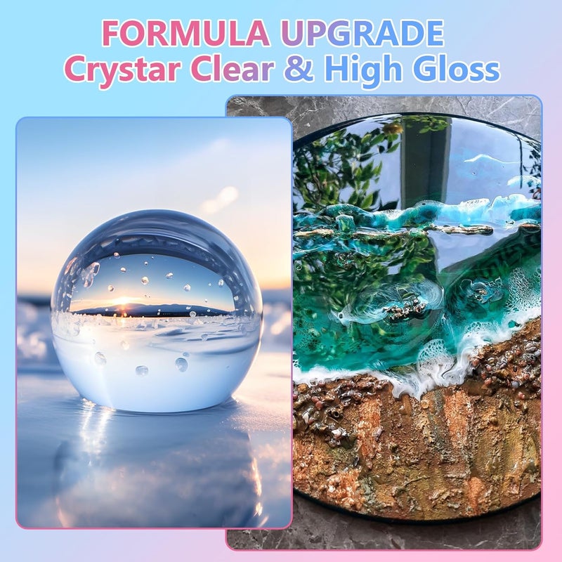 KISREL Epoxy Resin 1Gallon - Crystal Clear Epoxy Resin Kit - No Yellowing No Bubble Art Resin Casting Resin for Art Crafts, Jewelry Making, Wood & Resin Molds(1/2 Gallon x 2) - Image 2